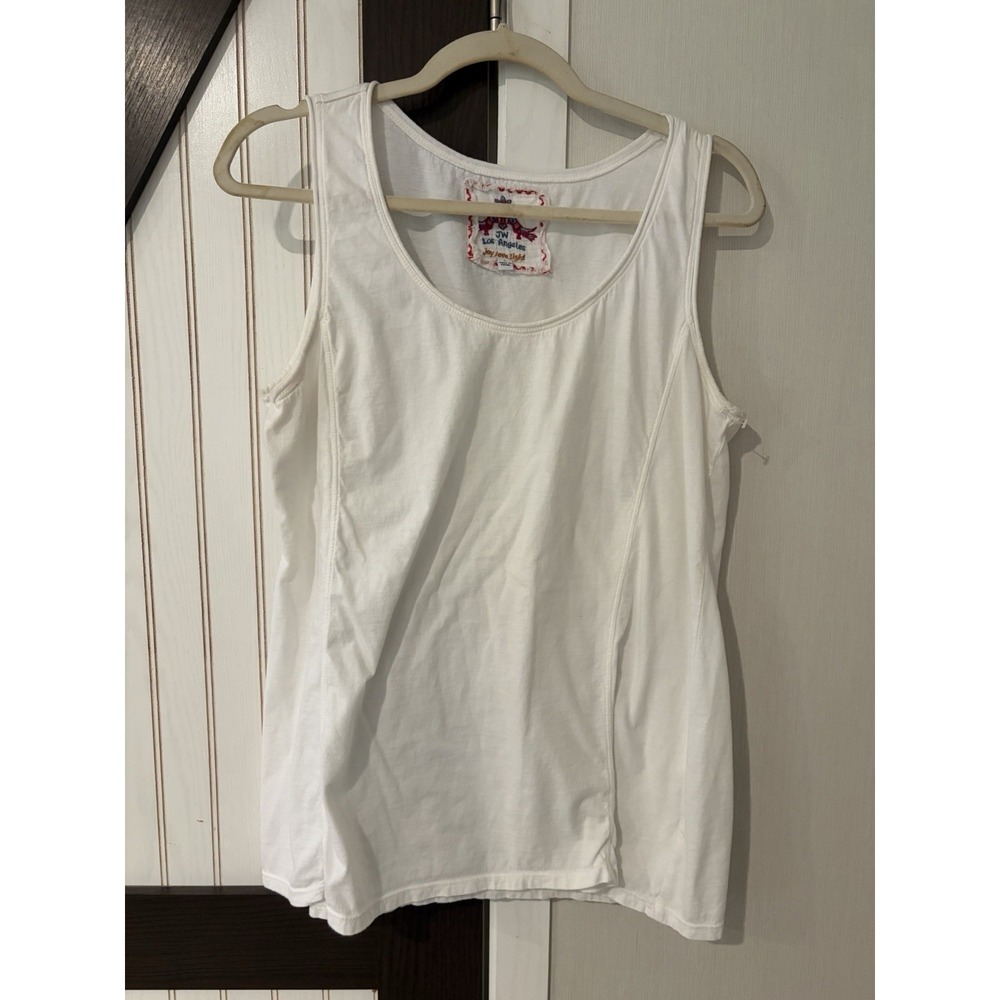 Johnny Was Joy Lite Love Tank White (Ivory) Cotton Size Large